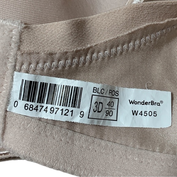 WONDER Beige Bra Plus Shape and Lift Size 3D 40 - Picture 8 of 9
